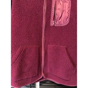 Old‎ Navy Active Fleece Jacket Womens L Burgundy Sherpa Full Zip Outdoor Casual
